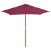 Umbrelă de soare de exterior, stâlp lemn, roșu bordo, 270 cm - WALTI WALTI
