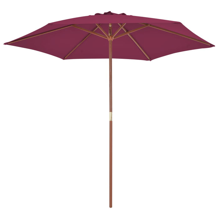 Umbrelă de soare de exterior, stâlp lemn, roșu bordo, 270 cm - WALTI WALTI