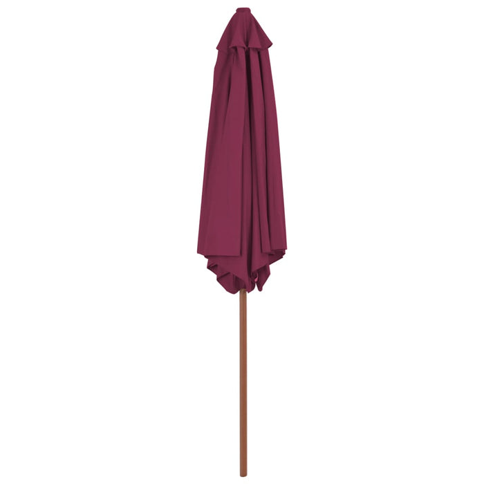 Umbrelă de soare de exterior, stâlp lemn, roșu bordo, 270 cm - WALTI WALTI