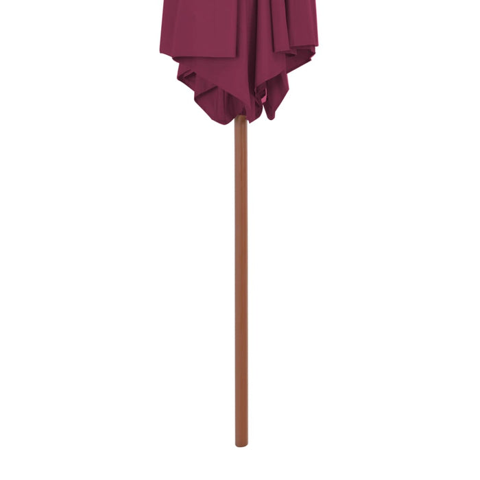 Umbrelă de soare de exterior, stâlp lemn, roșu bordo, 270 cm - WALTI WALTI
