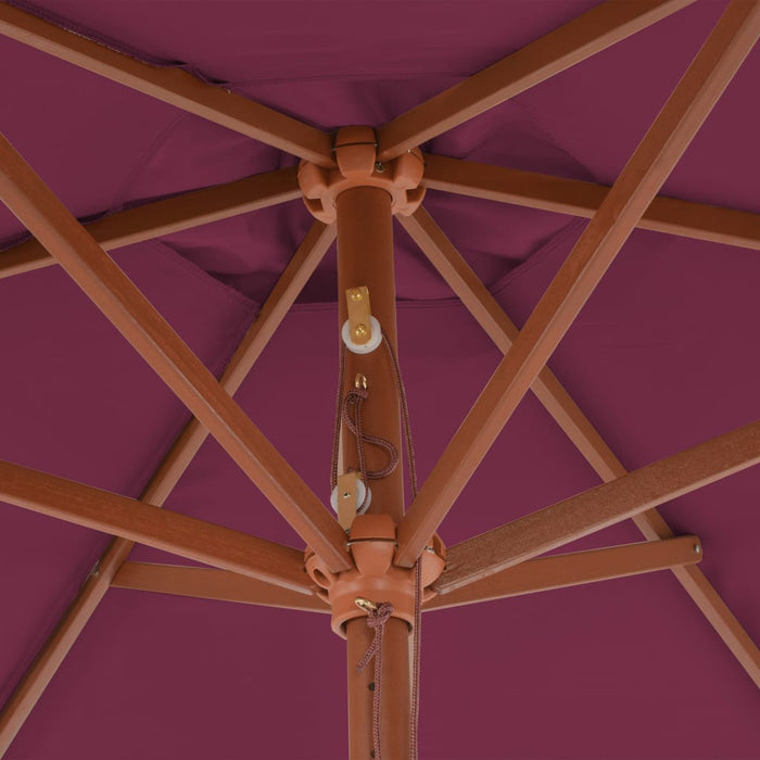 Umbrelă de soare de exterior, stâlp lemn, roșu bordo, 270 cm - WALTI WALTI