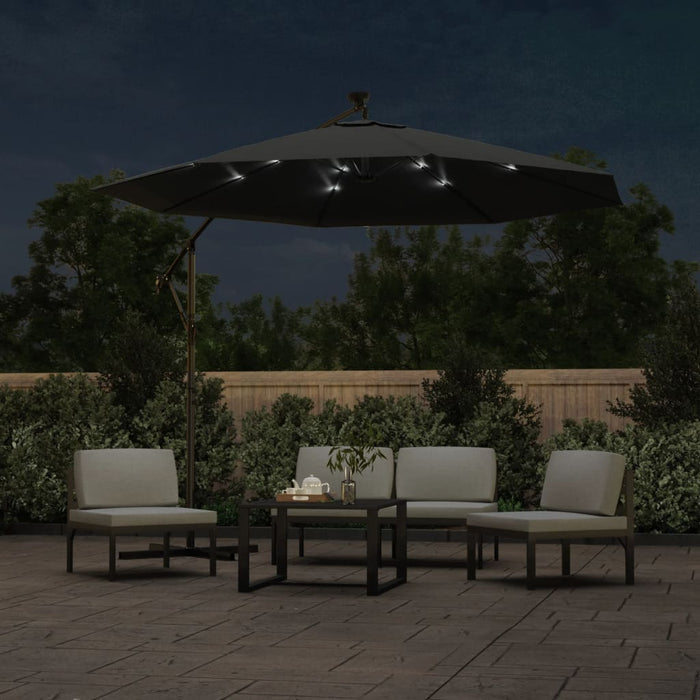 Umbrelă suspendată cu LED și stâlp din oțel, antracit, 300 cm - WALTI WALTI