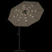 Umbrelă în consolă cu LED și stâlp din oțel, taupe, 300 cm - WALTI WALTI