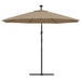 Umbrelă în consolă cu LED și stâlp din oțel, taupe, 300 cm - WALTI WALTI