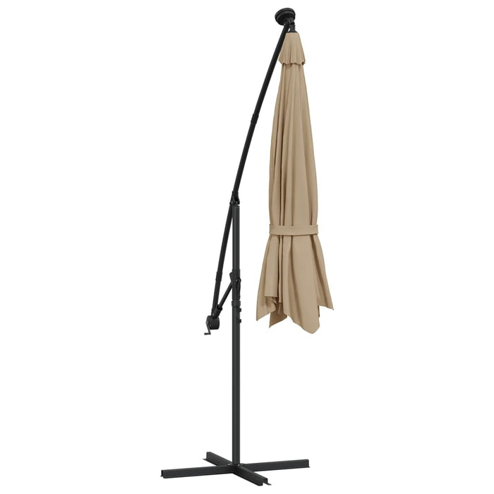 Umbrelă în consolă cu LED și stâlp din oțel, taupe, 300 cm - WALTI WALTI