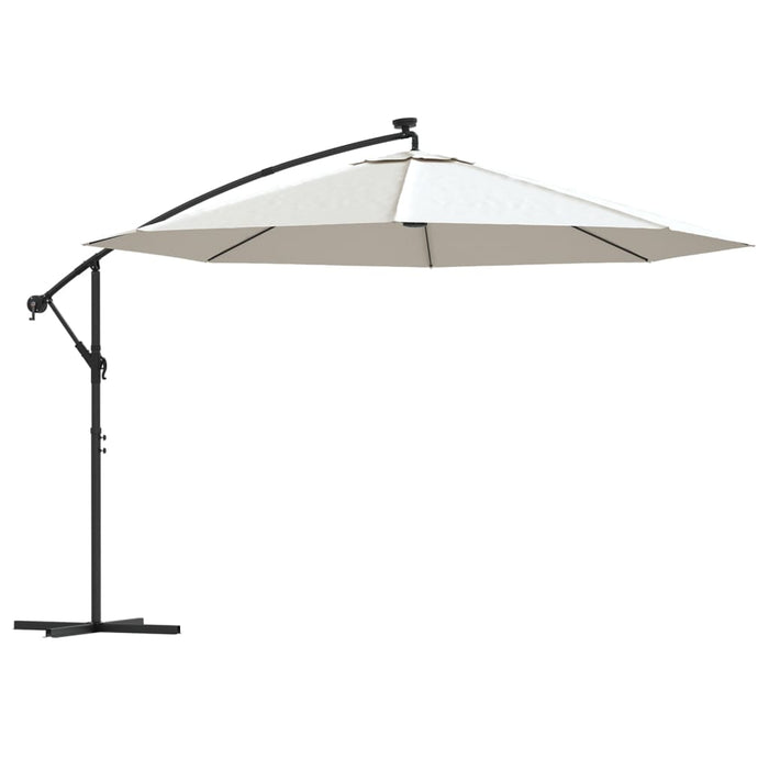 Umbrelă în consolă cu LED-uri și stâlp metalic, nisipiu, 350 cm - WALTI WALTI