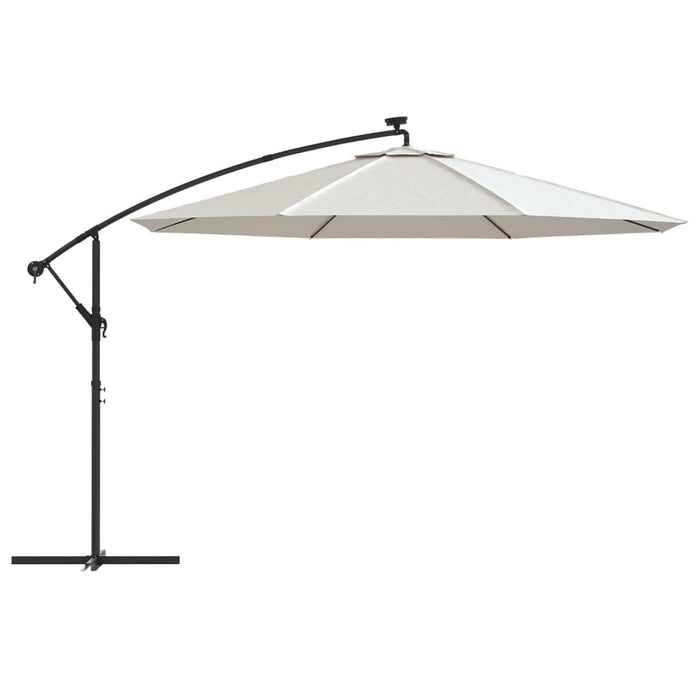 Umbrelă în consolă cu LED-uri și stâlp metalic, nisipiu, 350 cm - WALTI WALTI