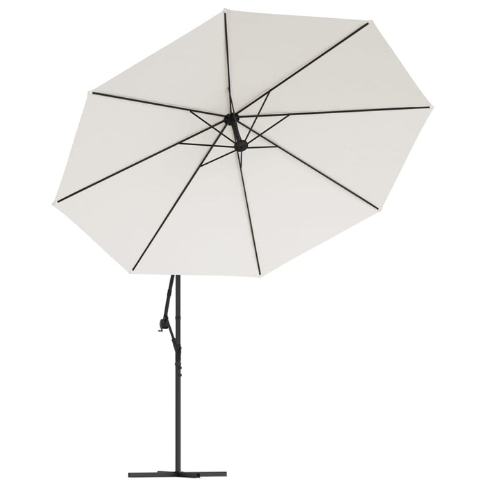 Umbrelă în consolă cu LED-uri și stâlp metalic, nisipiu, 350 cm - WALTI WALTI