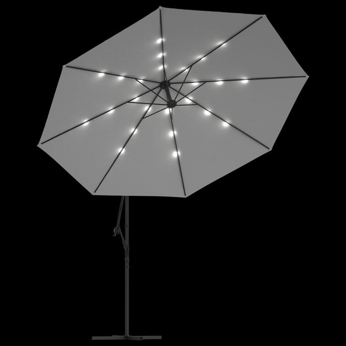 Umbrelă în consolă cu LED-uri și stâlp metalic, nisipiu, 350 cm - WALTI WALTI