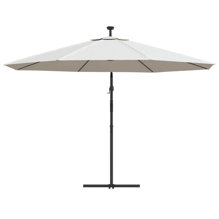 Umbrelă în consolă cu LED-uri și stâlp metalic, nisipiu, 350 cm - WALTI WALTI