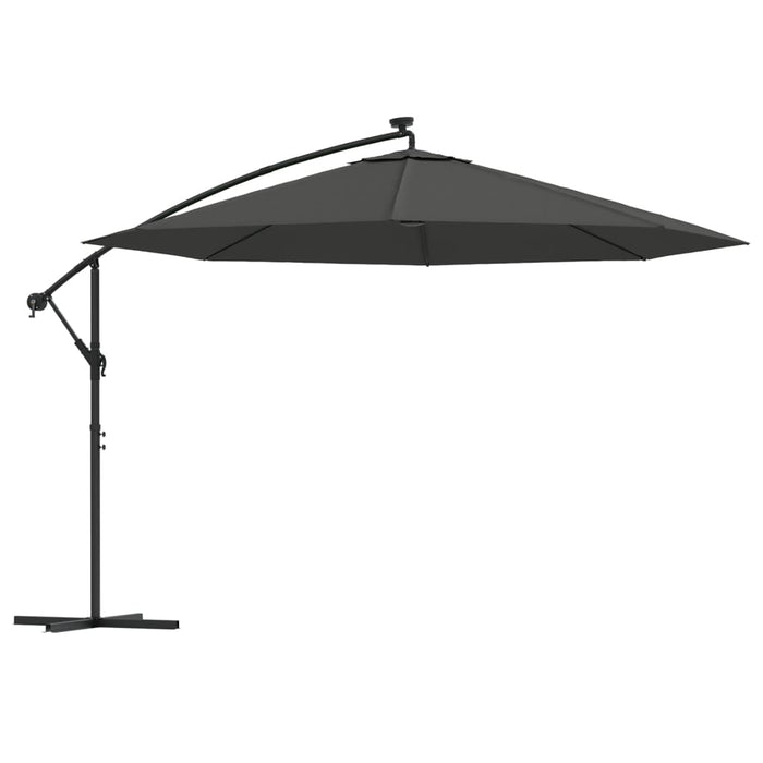 Umbrelă în consolă cu LED și stâlp din metal, antracit, 350 cm - WALTI WALTI