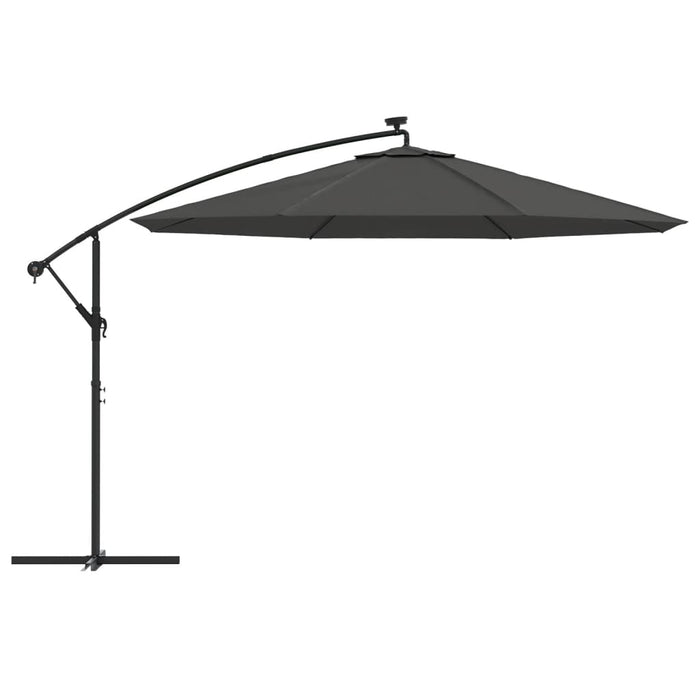 Umbrelă în consolă cu LED și stâlp din metal, antracit, 350 cm - WALTI WALTI
