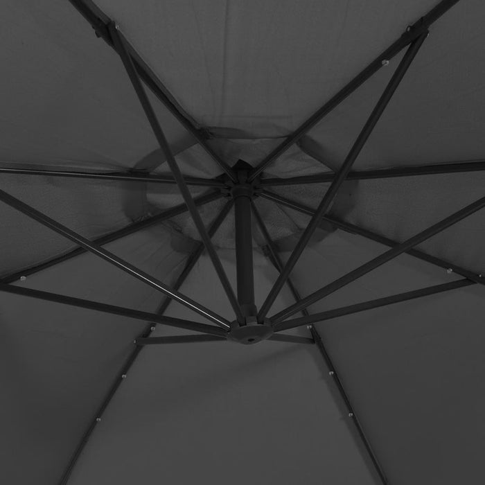 Umbrelă în consolă cu LED și stâlp din metal, antracit, 350 cm - WALTI WALTI