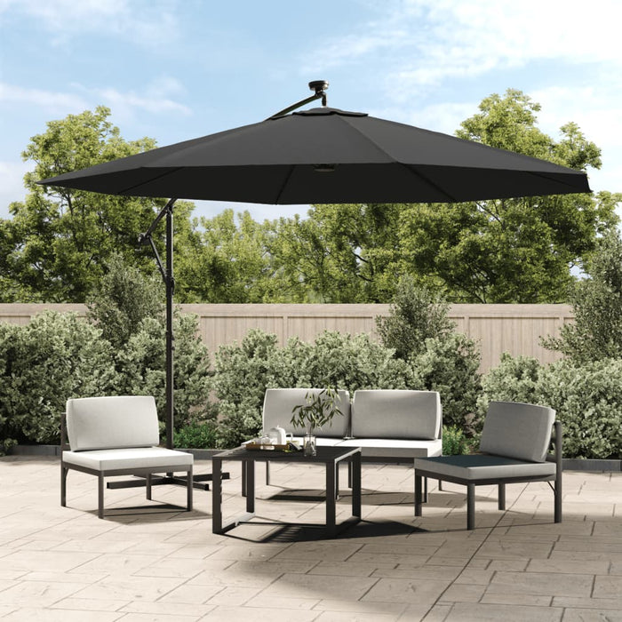 Umbrelă în consolă cu LED și stâlp din metal, antracit, 350 cm - WALTI WALTI