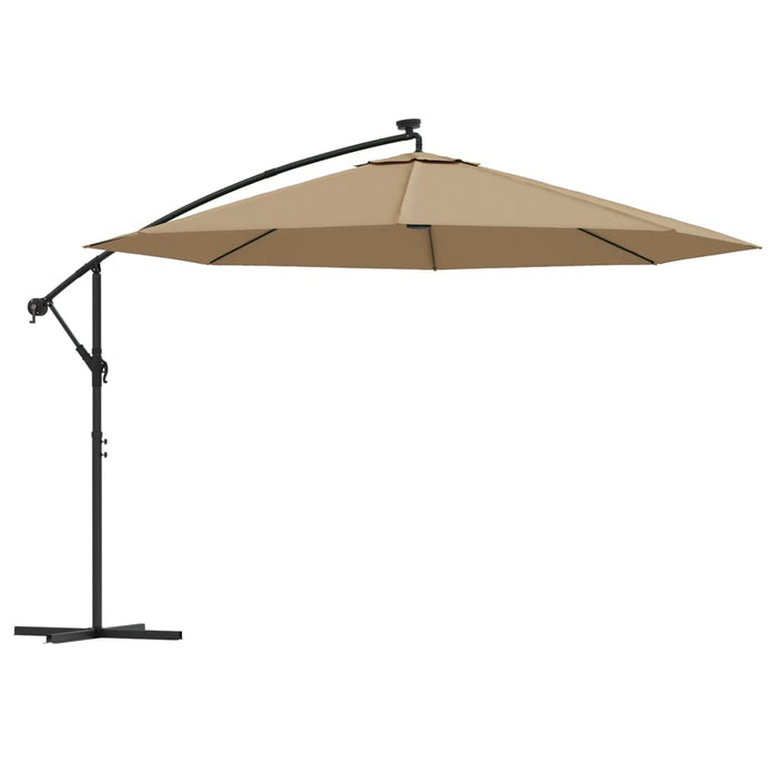 Umbrelă în consolă cu LED-uri și stâlp metalic, taupe, 350 cm - WALTI WALTI