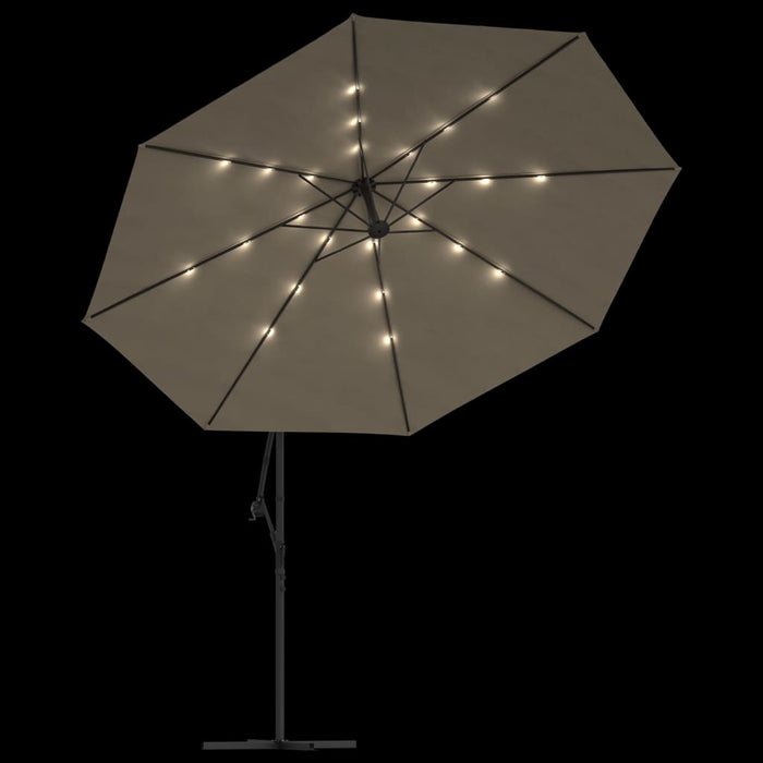 Umbrelă în consolă cu LED-uri și stâlp metalic, taupe, 350 cm - WALTI WALTI