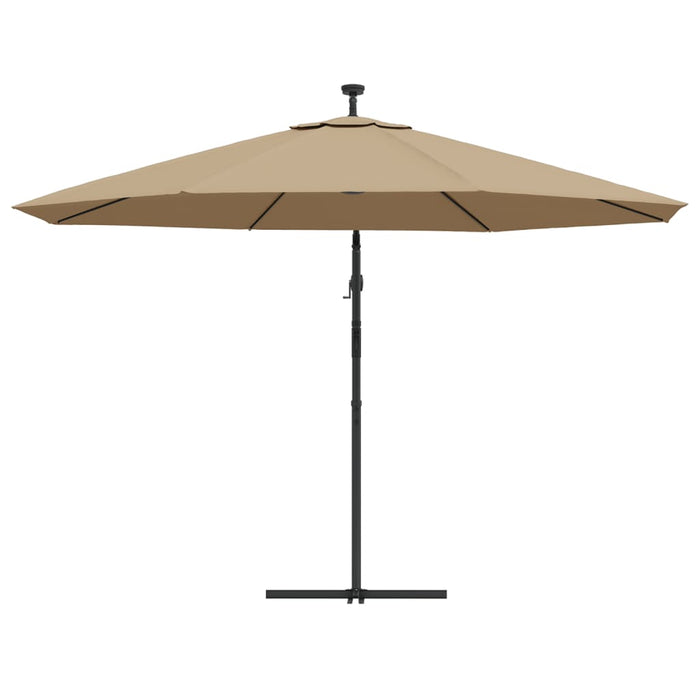 Umbrelă în consolă cu LED-uri și stâlp metalic, taupe, 350 cm - WALTI WALTI