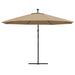 Umbrelă în consolă cu LED-uri și stâlp metalic, taupe, 350 cm - WALTI WALTI