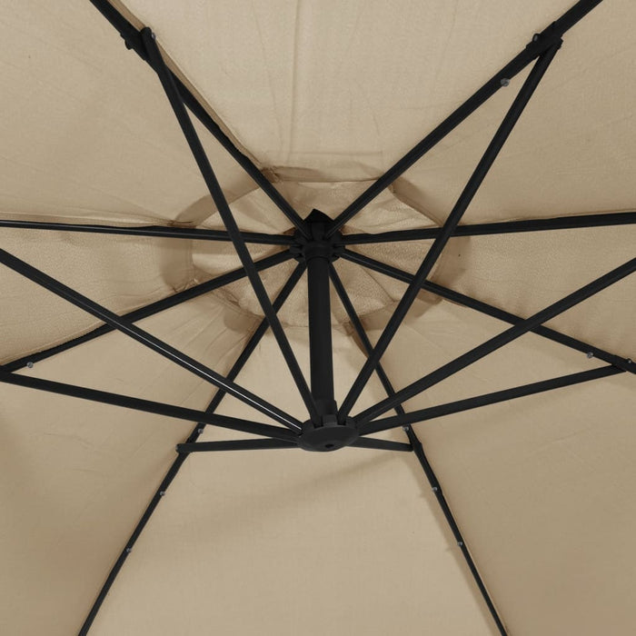Umbrelă în consolă cu LED-uri și stâlp metalic, taupe, 350 cm - WALTI WALTI