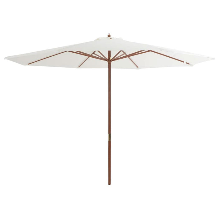 Umbrelă de soare exterior, stâlp din lemn, alb nisipiu, 350 cm - WALTI WALTI