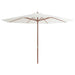 Umbrelă de soare exterior, stâlp din lemn, alb nisipiu, 350 cm - WALTI WALTI