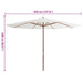 Umbrelă de soare exterior, stâlp din lemn, alb nisipiu, 350 cm - WALTI WALTI