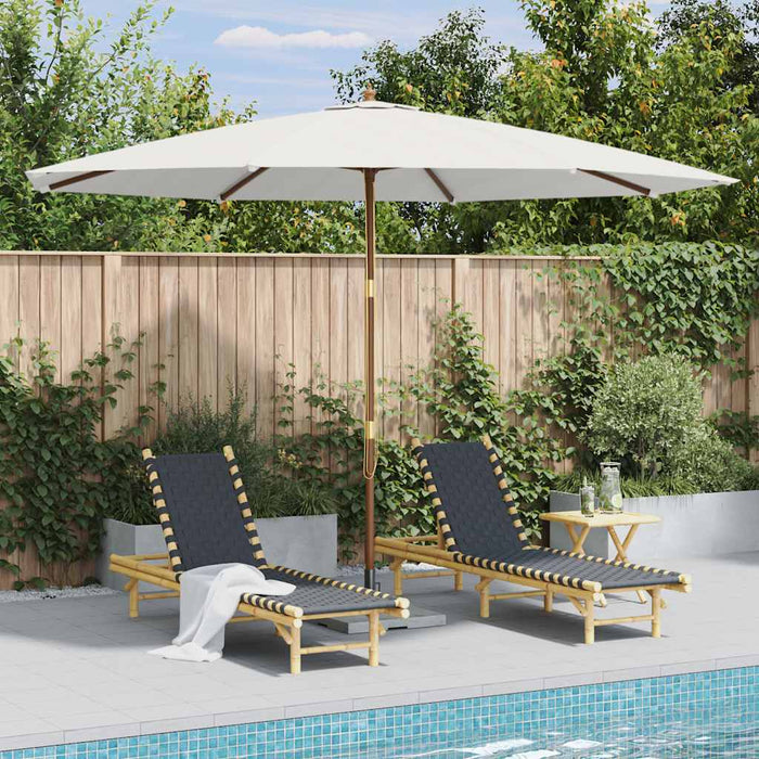 Umbrelă de soare exterior, stâlp din lemn, alb nisipiu, 350 cm - WALTI WALTI