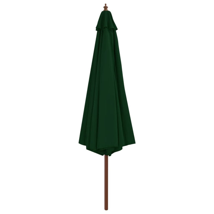 Umbrelă de soare de exterior, stâlp din lemn, verde, 350 cm - WALTI WALTI
