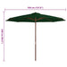 Umbrelă de soare de exterior, stâlp din lemn, verde, 350 cm - WALTI WALTI