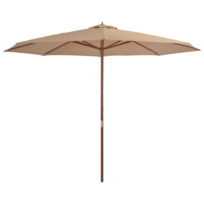 Umbrelă de soare de exterior, stâlp din lemn, gri taupe, 350 cm - WALTI WALTI