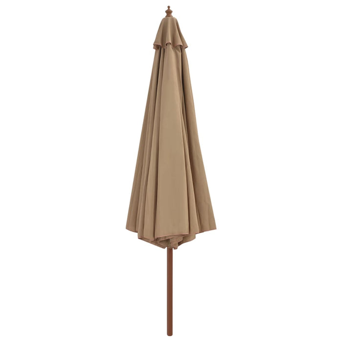 Umbrelă de soare de exterior, stâlp din lemn, gri taupe, 350 cm - WALTI WALTI