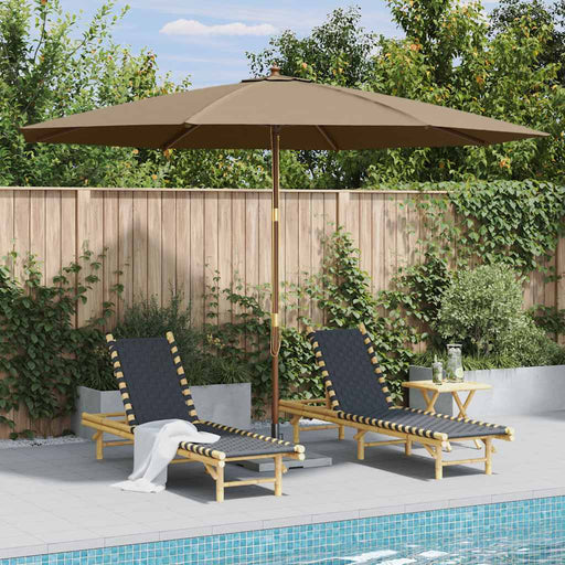 Umbrelă de soare de exterior, stâlp din lemn, gri taupe, 350 cm - WALTI WALTI