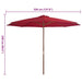 Umbrelă de soare de exterior cu stâlp din lemn, vișiniu, 350 cm - WALTI WALTI
