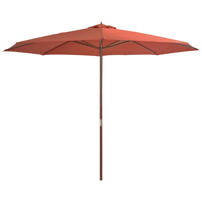 Umbrelă de soare de exterior, stâlp lemn, cărămiziu, 350 cm - WALTI WALTI