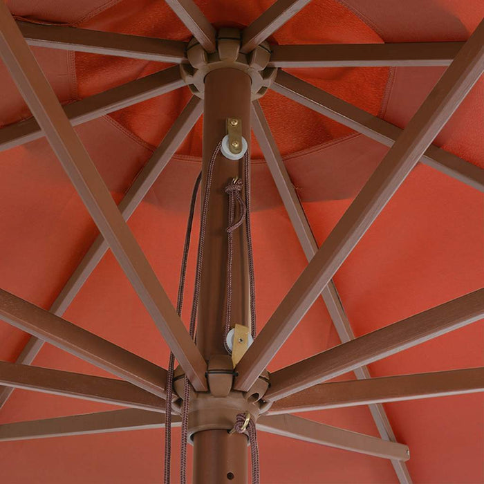 Umbrelă de soare de exterior, stâlp lemn, cărămiziu, 350 cm - WALTI WALTI