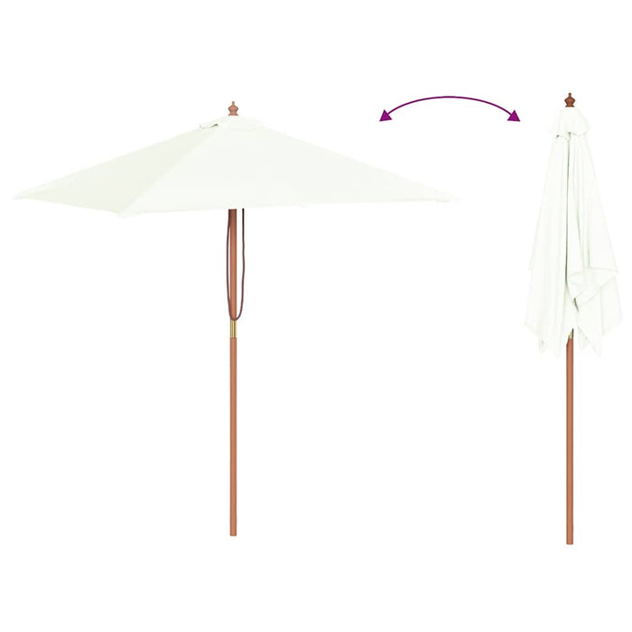 Umbrelă de soare, exterior, stâlp lemn, 150x200 cm, nisipiu - WALTI WALTI