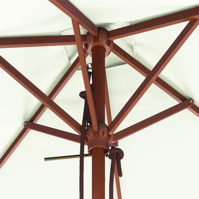 Umbrelă de soare, exterior, stâlp lemn, 150x200 cm, nisipiu - WALTI WALTI