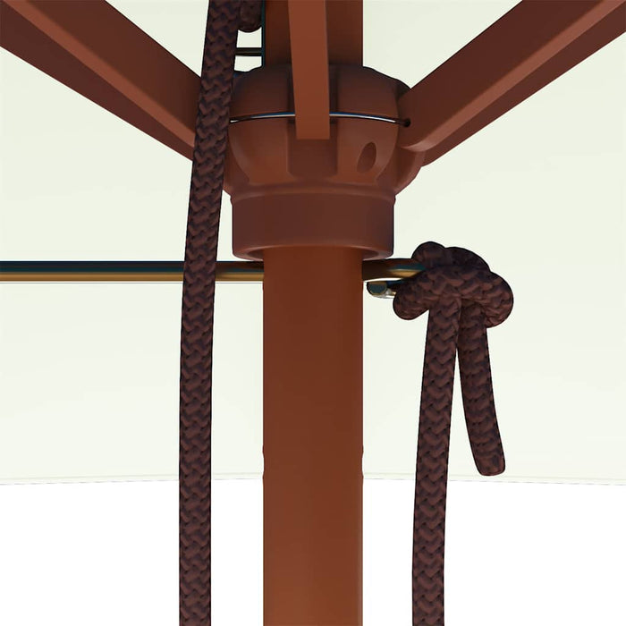 Umbrelă de soare, exterior, stâlp lemn, 150x200 cm, nisipiu - WALTI WALTI