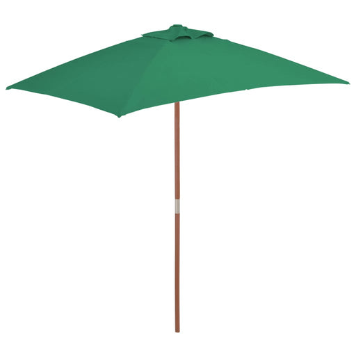 Umbrelă de Soare de Exterior cu Stâlp de Lemn 150x200 cm Verde - WALTI WALTI