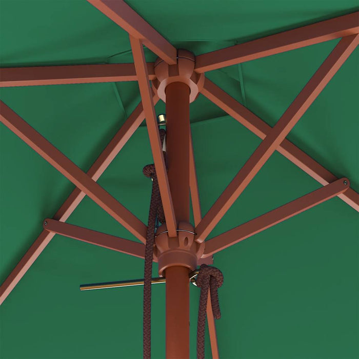 Umbrelă de soare, exterior, stâlp lemn, 150x200 cm, verde - WALTI WALTI