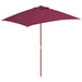 Umbrelă de Soare Exterior cu Stâlp de Lemn 150x200 cm Bordeaux Red - WALTI WALTI