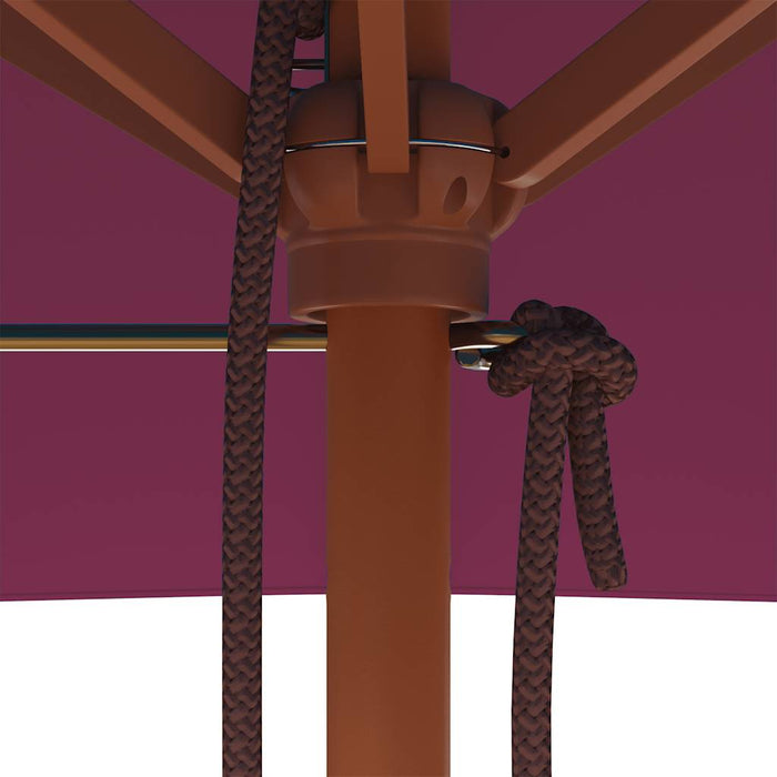 Umbrelă de soare de exterior, stâlp lemn, 150x200 cm roșu bordo - WALTI WALTI