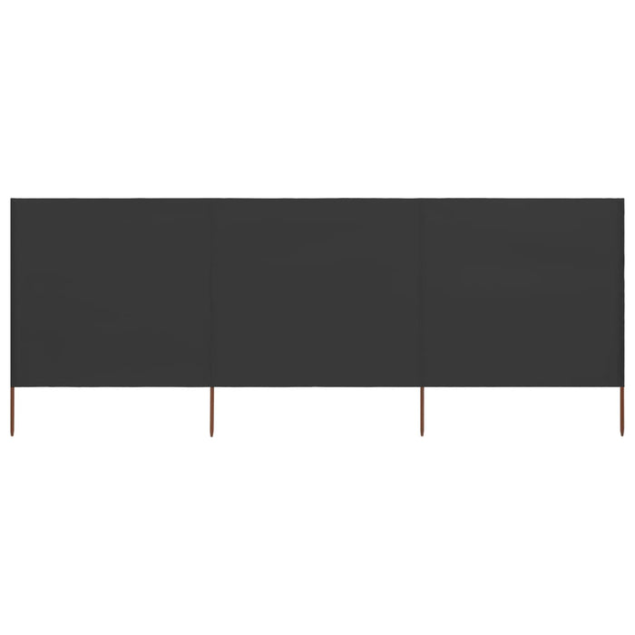 Paravan anti-vânt din 3 panouri, antracit, 400x120 cm, textil - WALTI WALTI