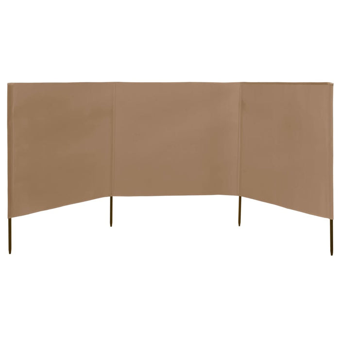 Paravan anti-vânt cu 3 panouri, gri taupe, 400x120 cm, textil - WALTI WALTI