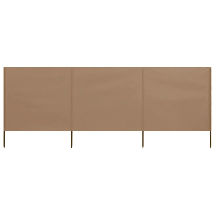 Paravan anti-vânt cu 3 panouri, gri taupe, 400x120 cm, textil - WALTI WALTI