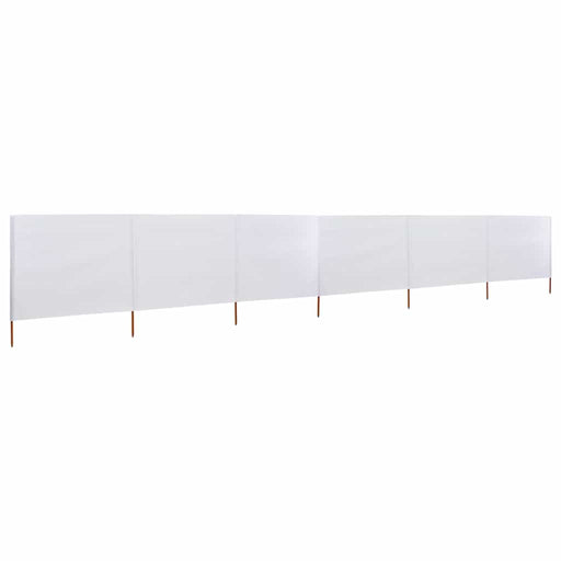 Paravan anti-vânt cu 6 panouri, alb, 800 x 80 cm, textil - WALTI WALTI