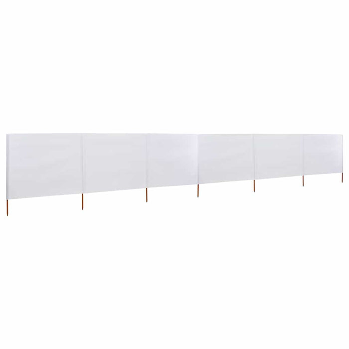 Paravan anti-vânt cu 6 panouri, alb, 800 x 80 cm, textil - WALTI WALTI