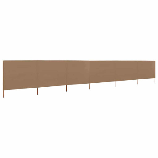Paravan anti-vânt cu 6 panouri, gri taupe, 800x80 cm, textil - WALTI WALTI