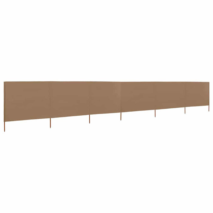 Paravan anti-vânt cu 6 panouri, gri taupe, 800x80 cm, textil - WALTI WALTI