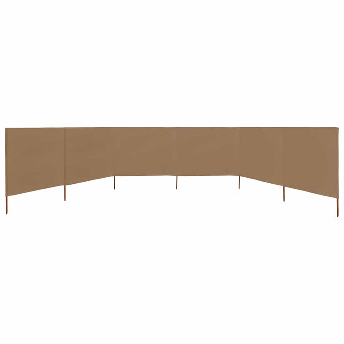 Paravan anti-vânt cu 6 panouri, gri taupe, 800x80 cm, textil - WALTI WALTI